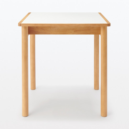 Stół z drewna kauczukowego z blatem melaminowym 70x70cm