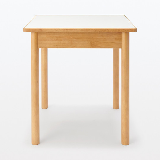 Stół z drewna kauczukowego z blatem melaminowym 70x70cm