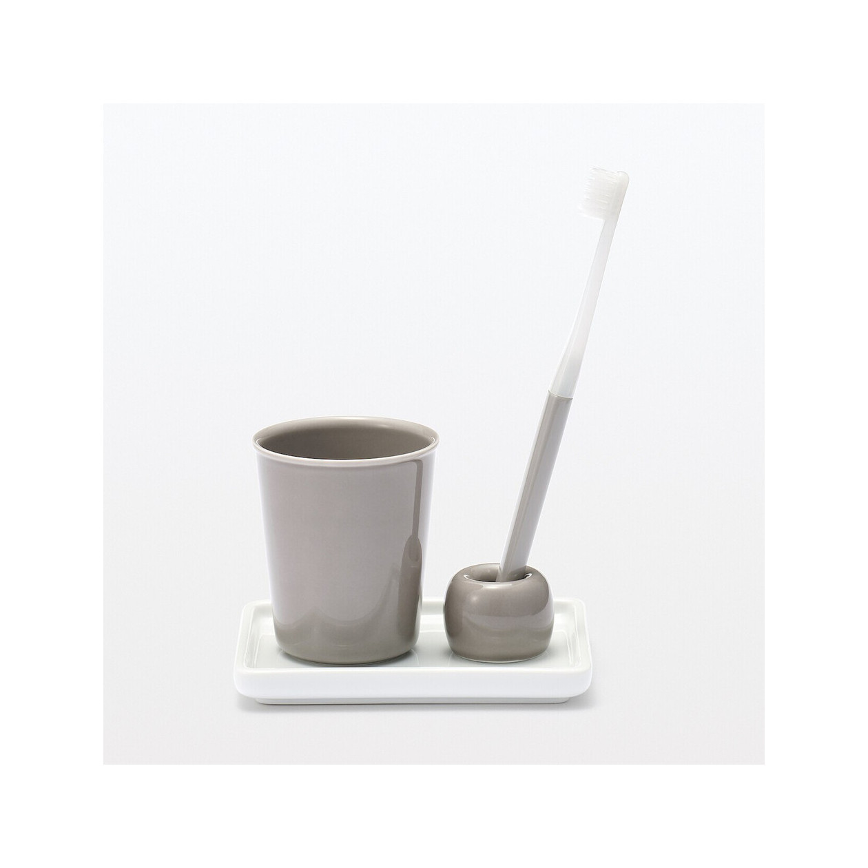 Kubek na szczoteczki do zębów porcelanowy szary