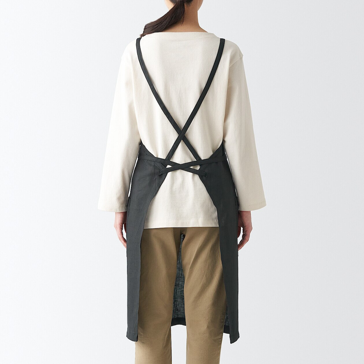 Fartuch kuchenny z lnu ciemnoszary