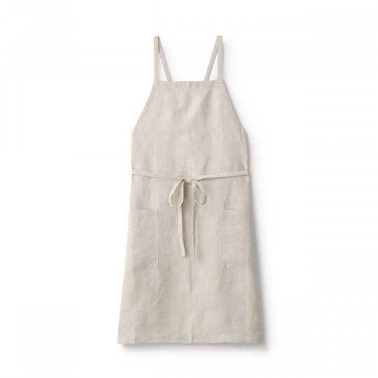 Fartuch kuchenny z lnu beżowy