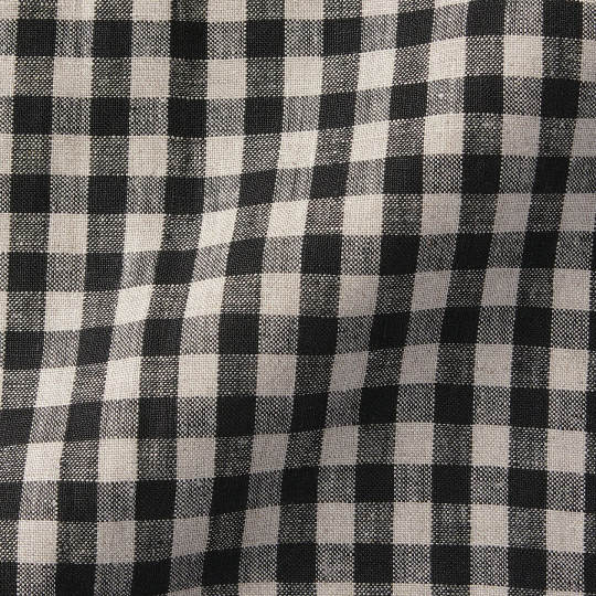 Fartuch kuchenny z lnu w kratkę brązowy