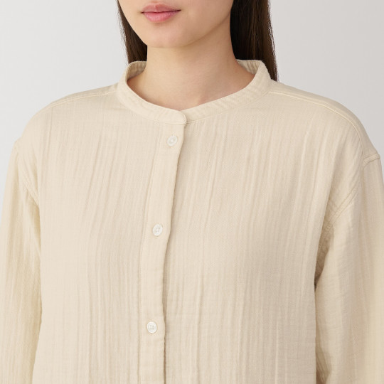 Piżama damska z gazy bawełnianej beżowa