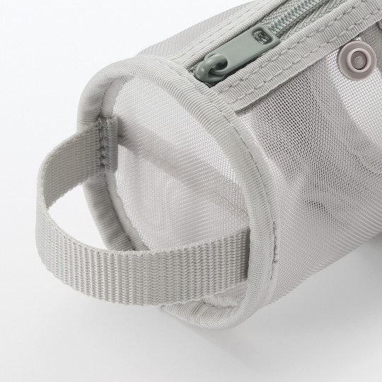 Piórnik okrągły z nylonowej siatki szary