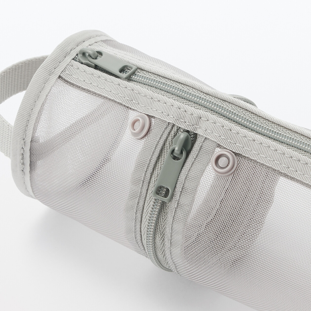 Piórnik okrągły z nylonowej siatki szary