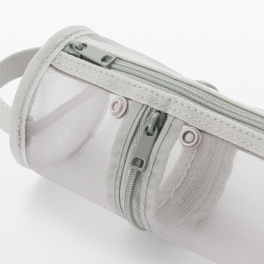 Piórnik okrągły z nylonowej siatki szary