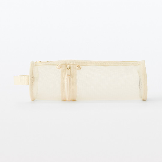 Piórnik okrągły z nylonowej siatki kremowy