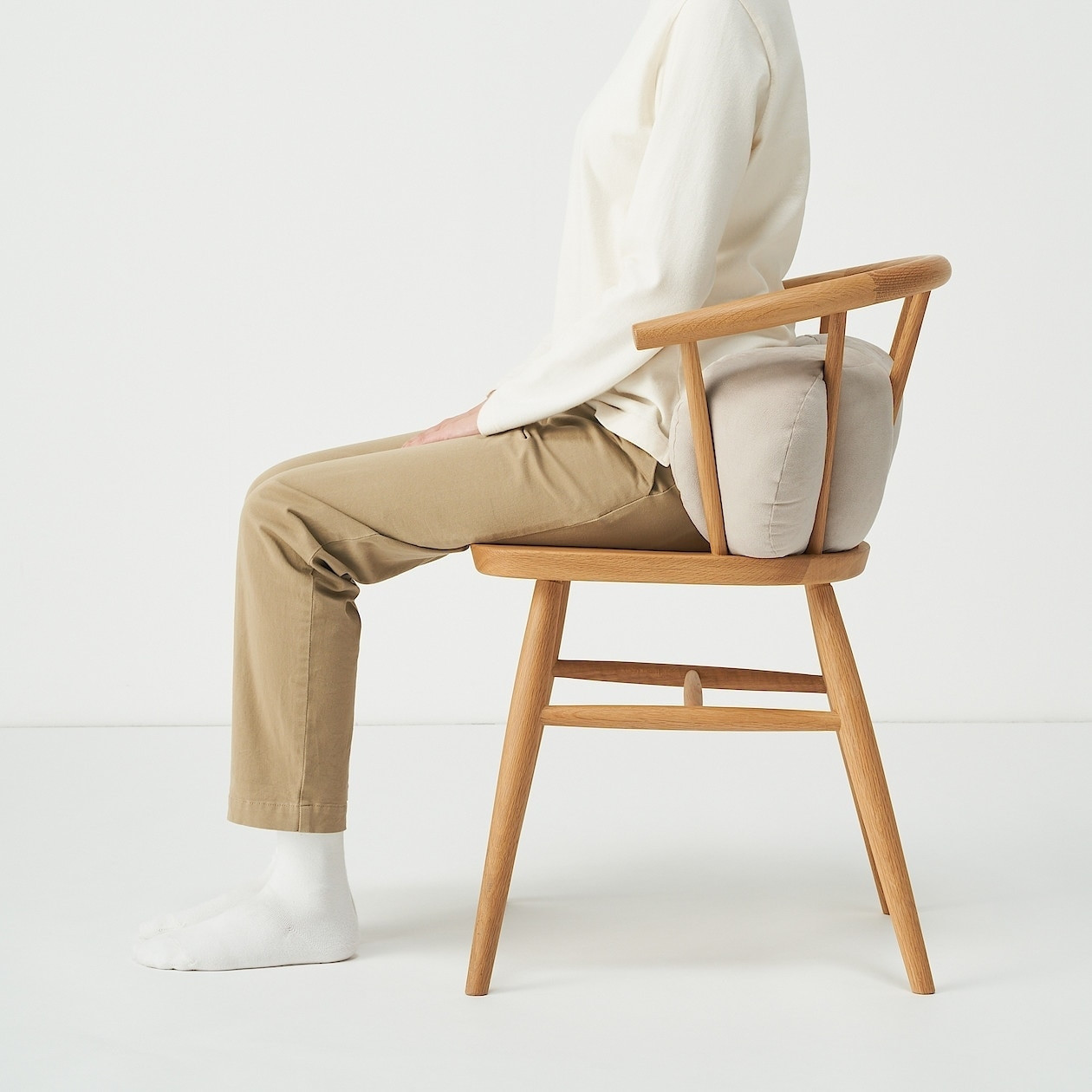 Poduszka miękka "mochi" podłużna beżowa