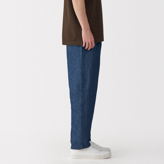 Spodnie z włókna konopnego denim granatowe