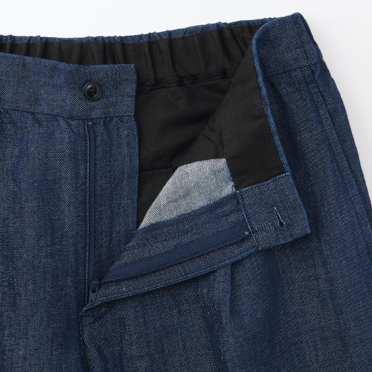 Spodnie z włókna konopnego denim granatowe