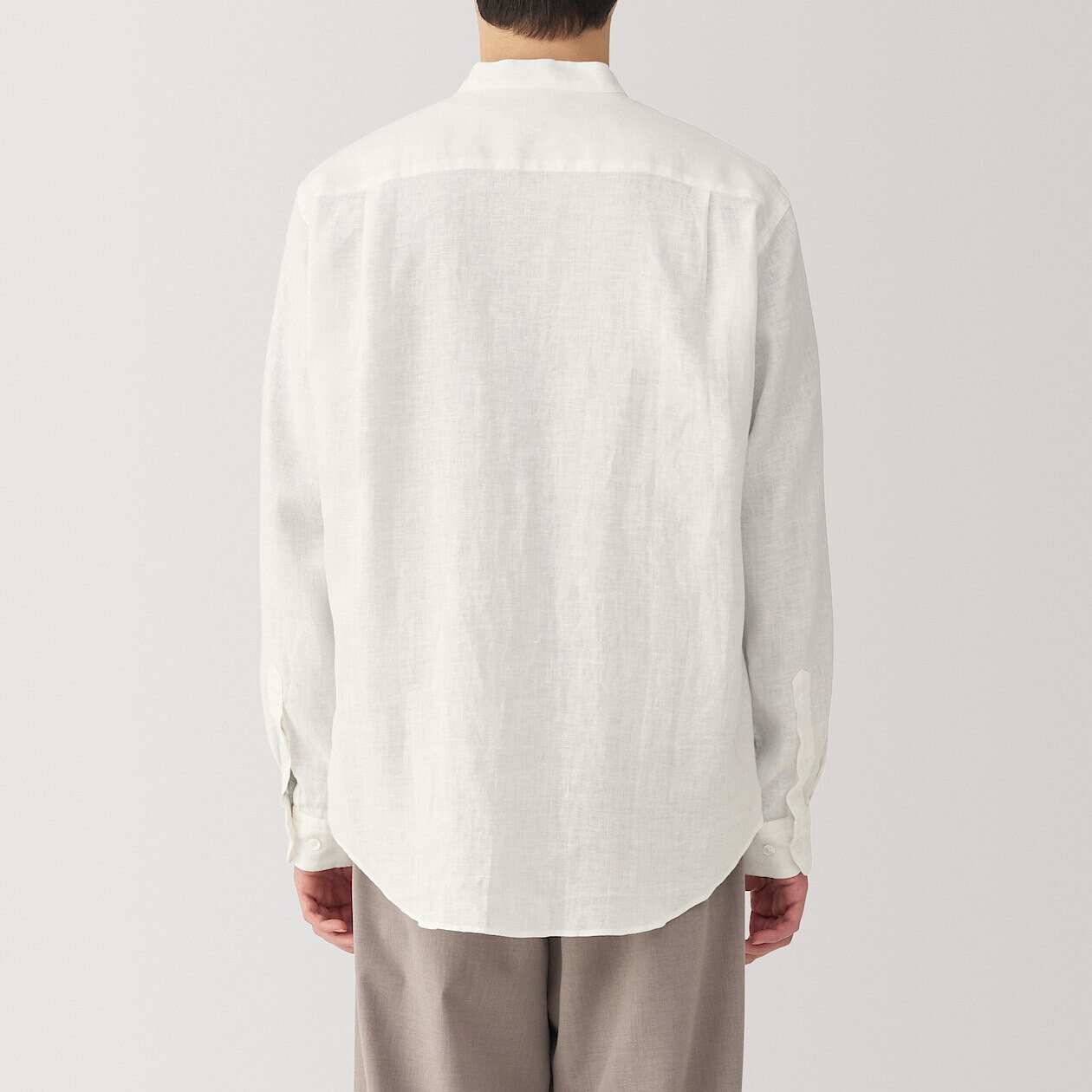 Koszula lniana ze stójką biała