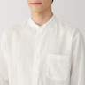 Koszula lniana ze stójką biała