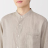 Koszula lniana ze stójką beżowa