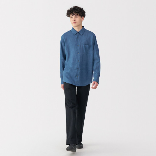 Koszula lniana niebieska