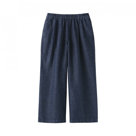 Spodnie szerokie denim granatowe