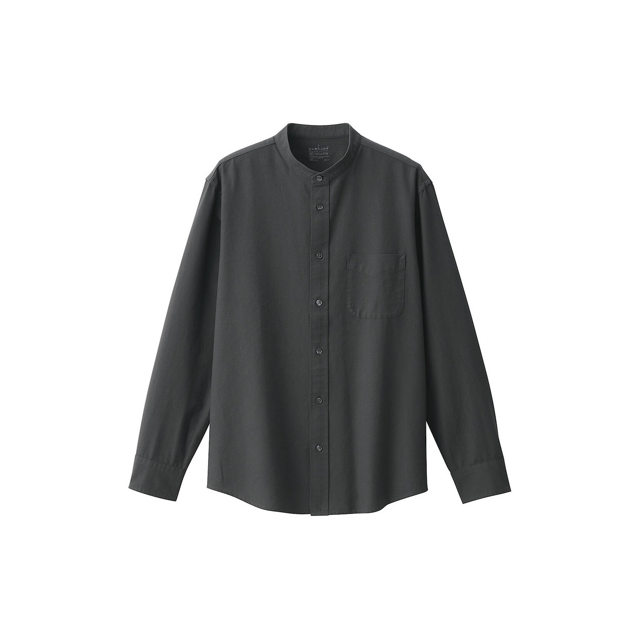 Koszula z bawełny oxford ze stójką ciemnoszara