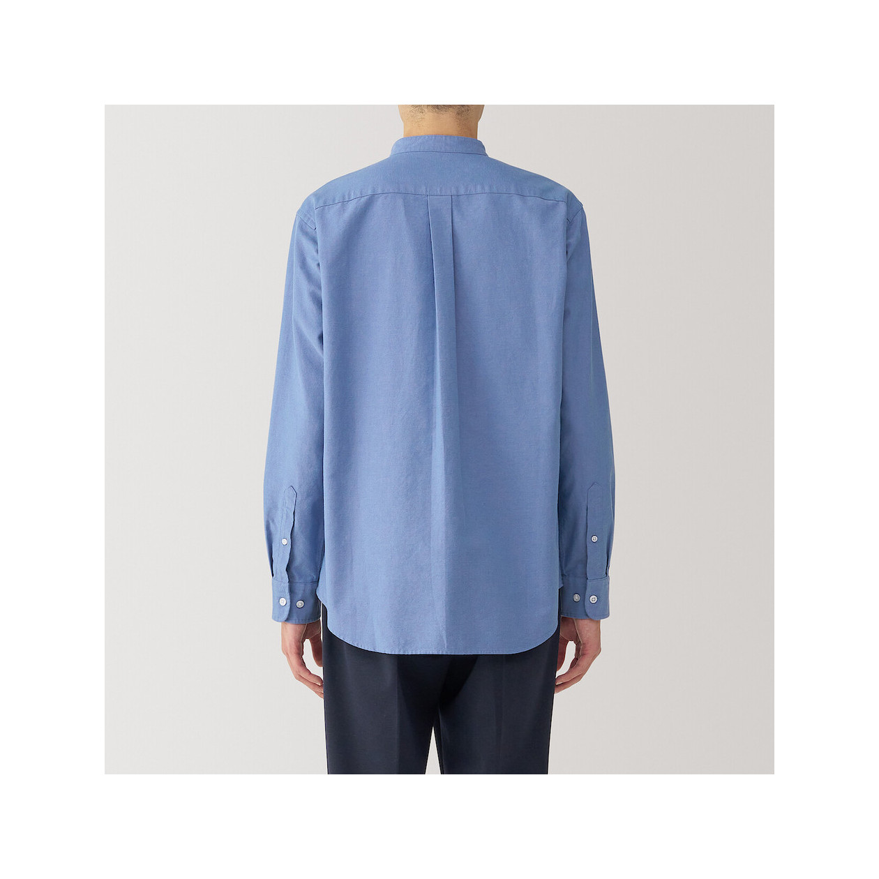 Koszula z bawełny oxford ze stójką niebieska