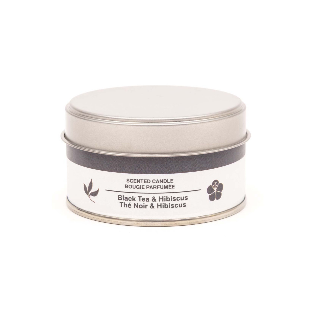 Świeca zapachowa w puszce czarna herbata i hibiskus