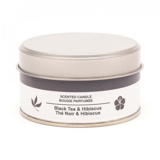 Świeca zapachowa w puszce czarna herbata i hibiskus