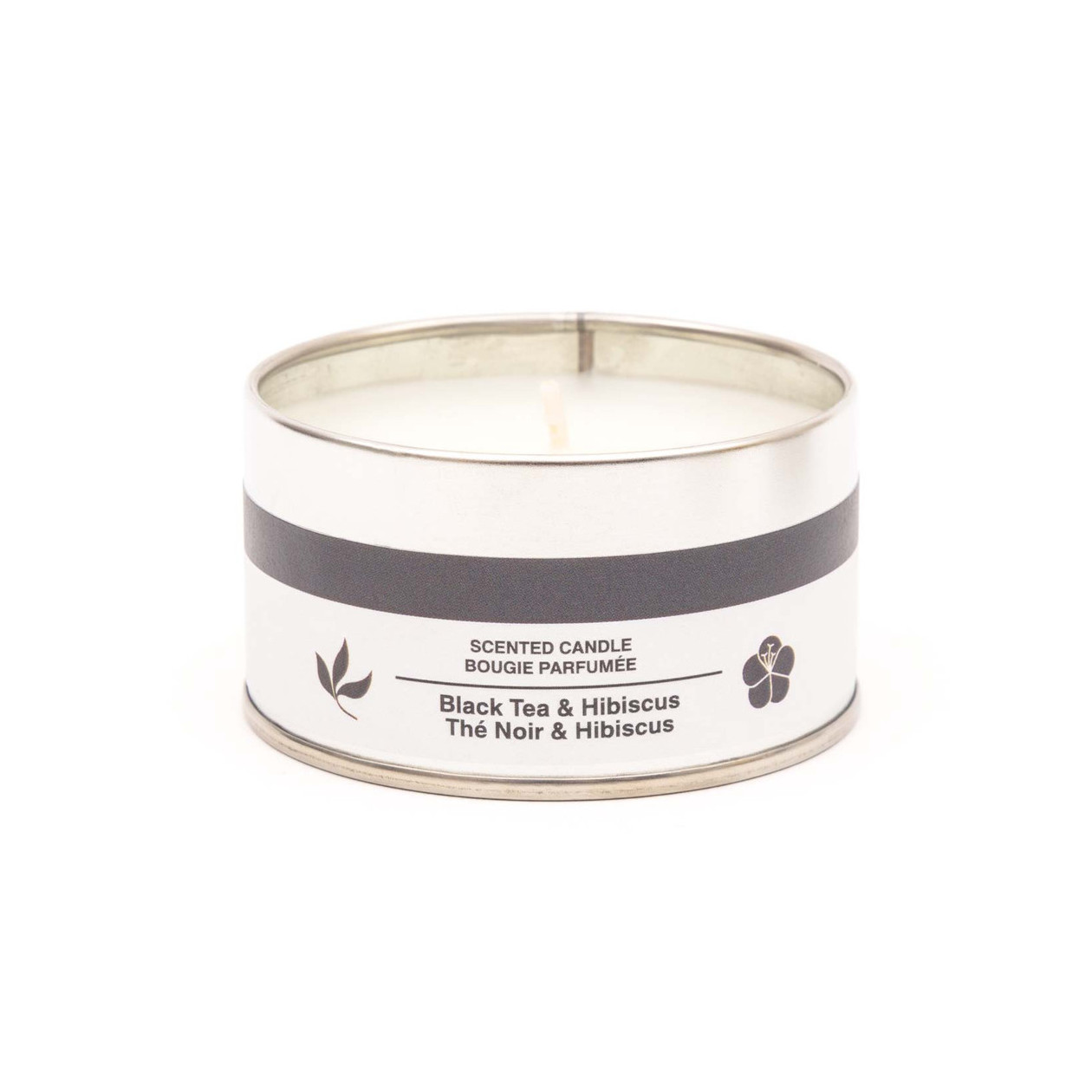 Świeca zapachowa w puszce czarna herbata i hibiskus