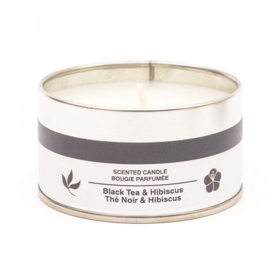 Świeca zapachowa w puszce czarna herbata i hibiskus