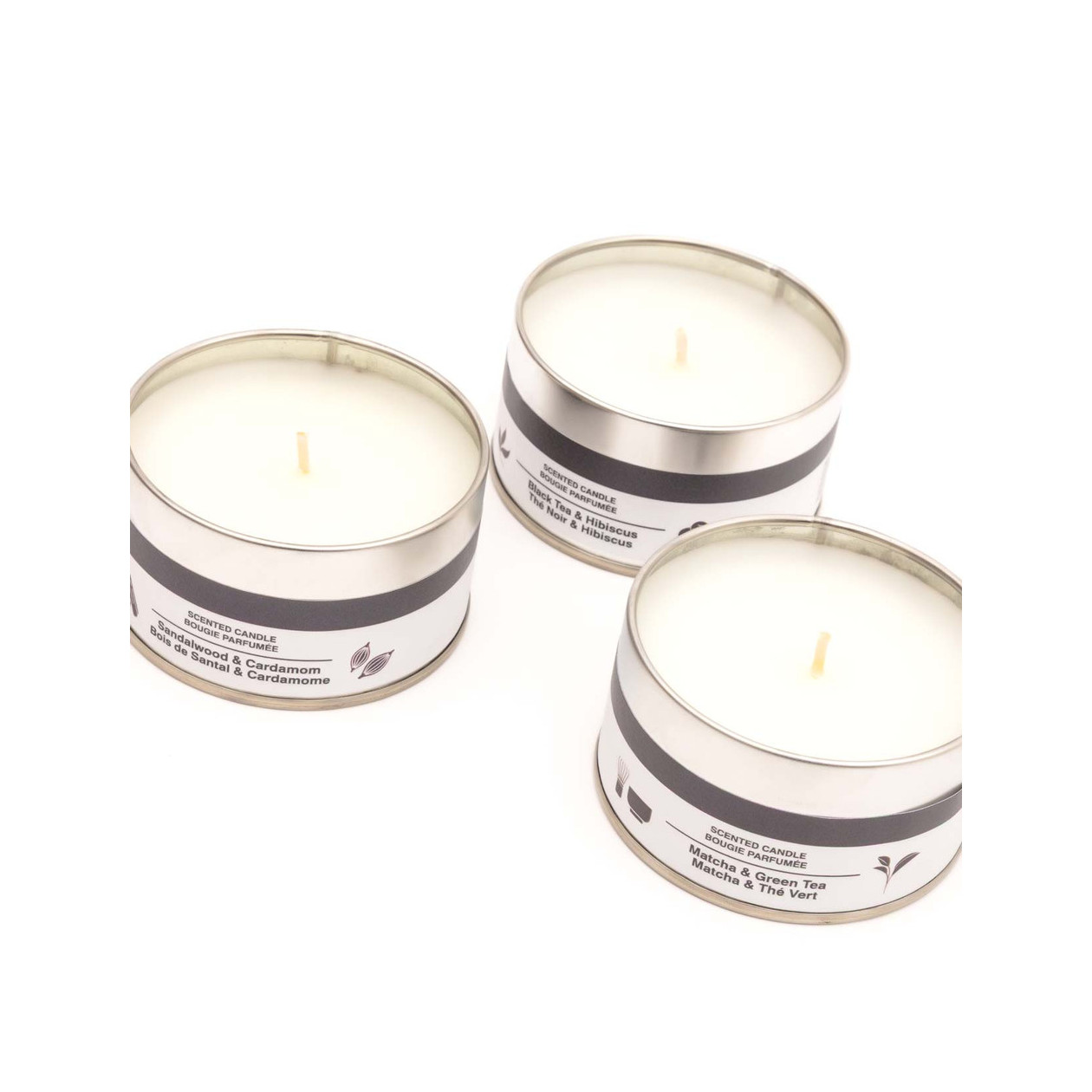 Świeca zapachowa w puszce czarna herbata i hibiskus