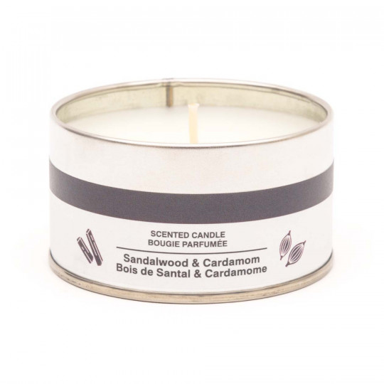 Świeca zapachowa w puszce drzewo sandałowe i kardamon
