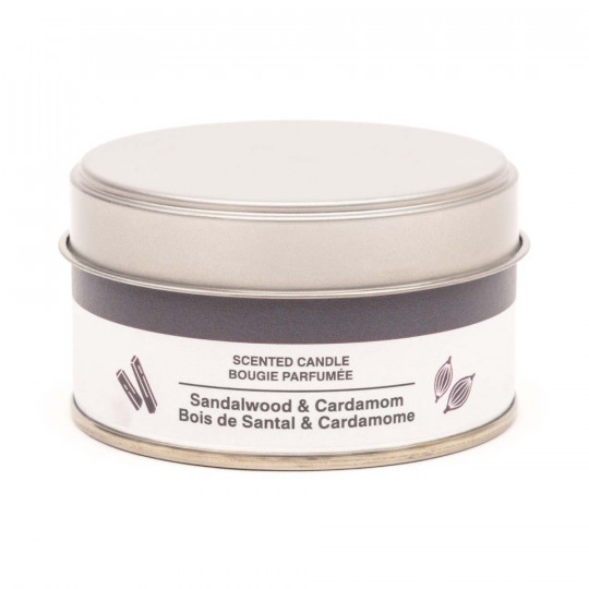 Świeca zapachowa w puszce drzewo sandałowe i kardamon