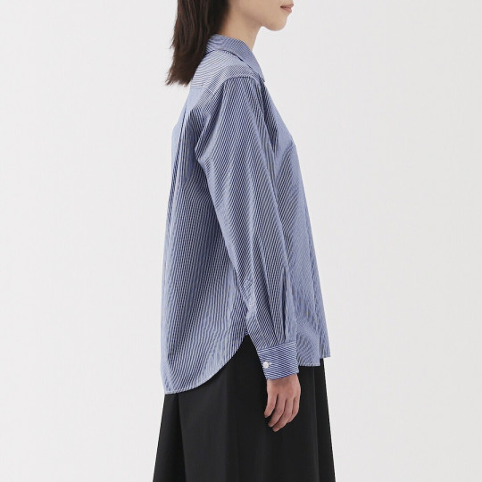 Koszula z bawełny organicznej w paski granatowa