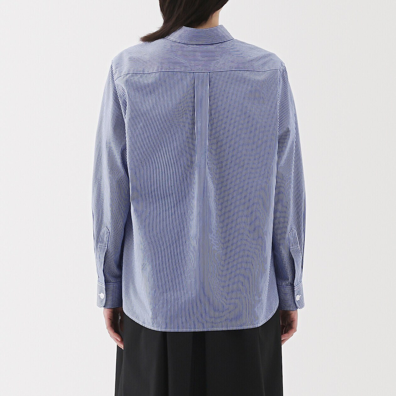 Koszula z bawełny organicznej w paski granatowa