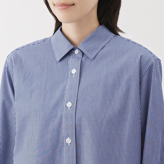 Koszula z bawełny organicznej w paski granatowa