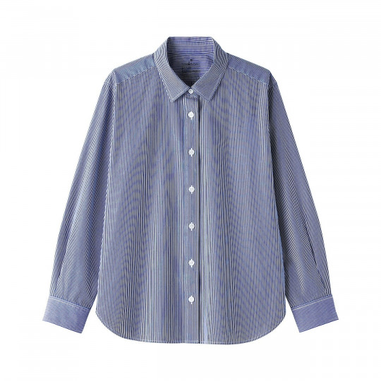 Koszula z bawełny organicznej w paski granatowa
