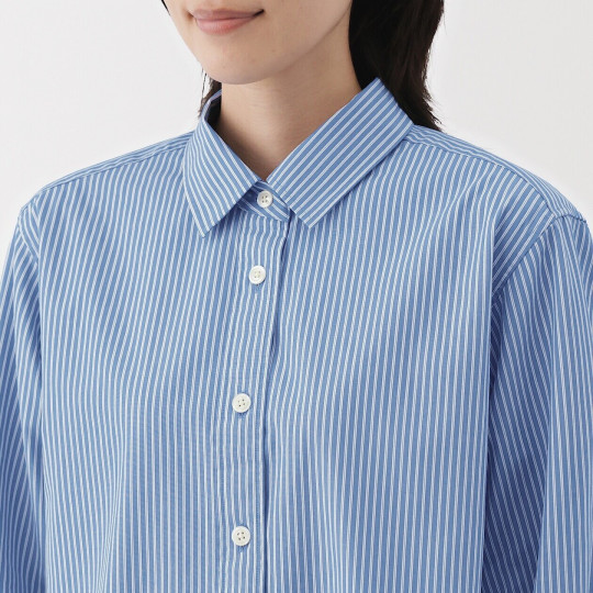 Koszula z bawełny organicznej w paski niebieska