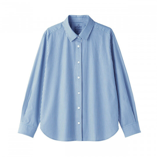 Koszula z bawełny organicznej w paski niebieska
