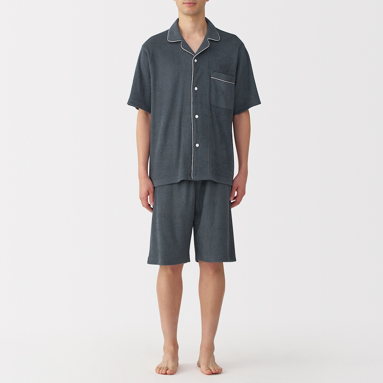 Piżama męska frotte grafitowa