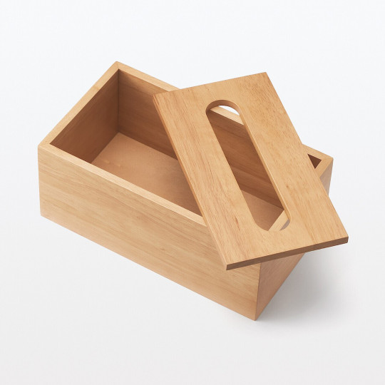 Pojemnik na chusteczki z drewna kauczukowego S