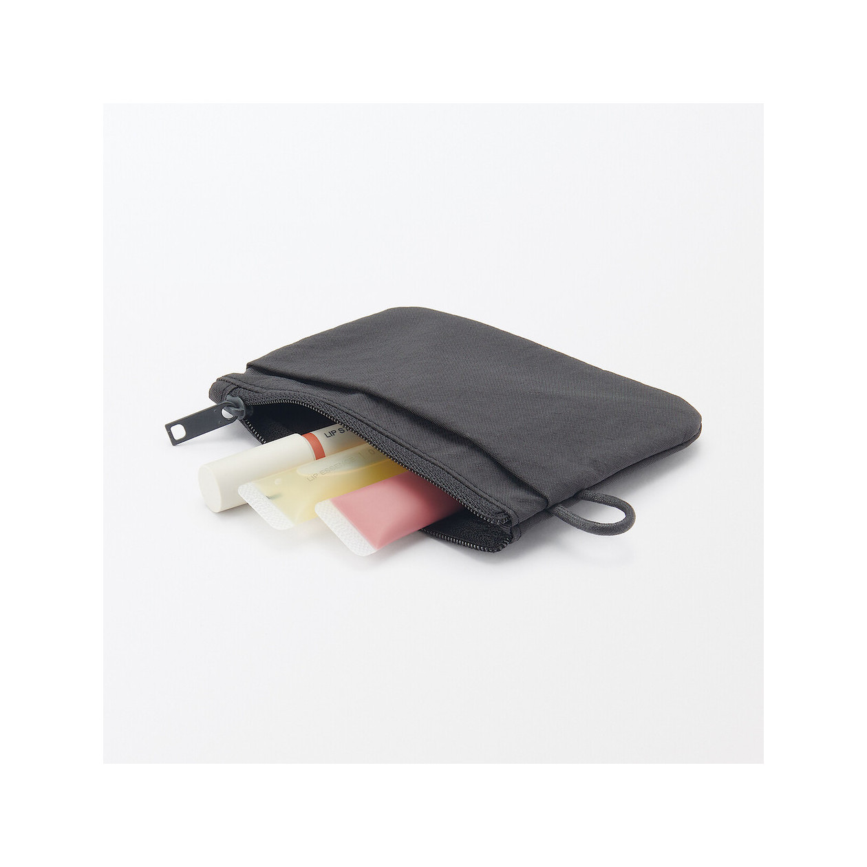 Kosmetyczka nylonowa płaska grafitowa S