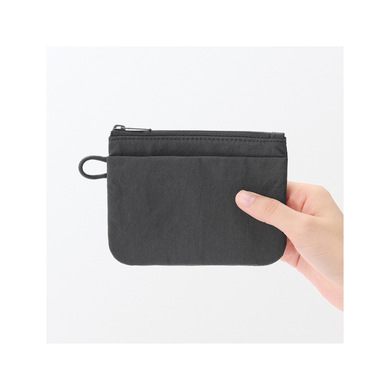 Kosmetyczka nylonowa płaska grafitowa S