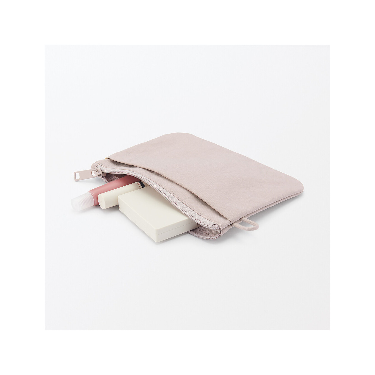 Kosmetyczka nylonowa płaska różowa M