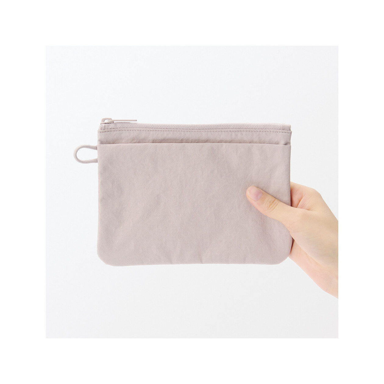 Kosmetyczka nylonowa płaska różowa M