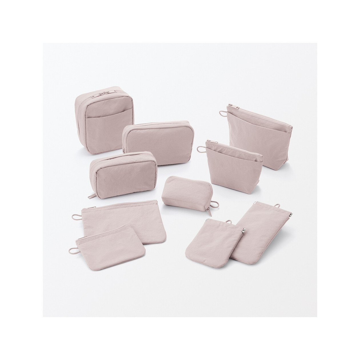 Kosmetyczka nylonowa płaska różowa M