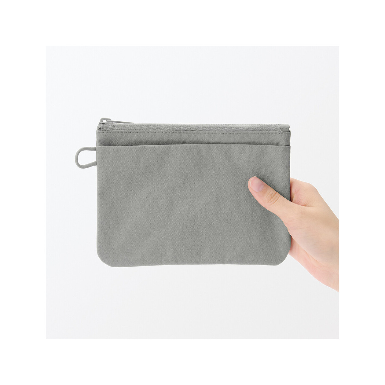 Kosmetyczka nylonowa płaska szara M