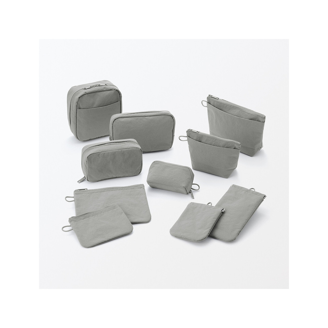 Kosmetyczka nylonowa płaska szara S