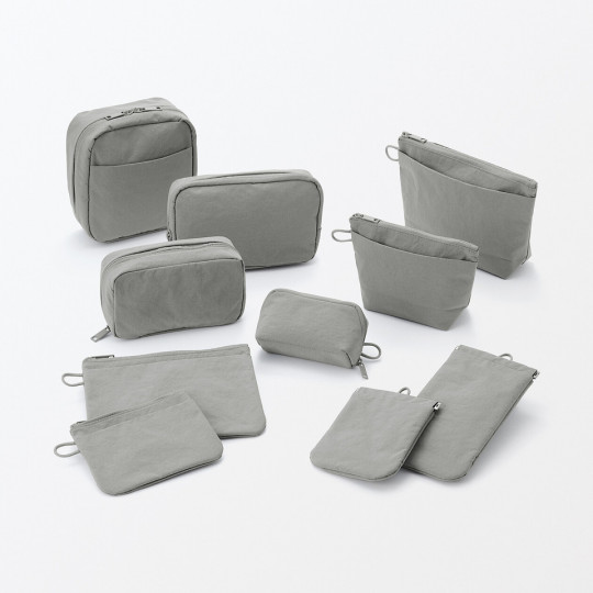 Kosmetyczka nylonowa płaska szara S