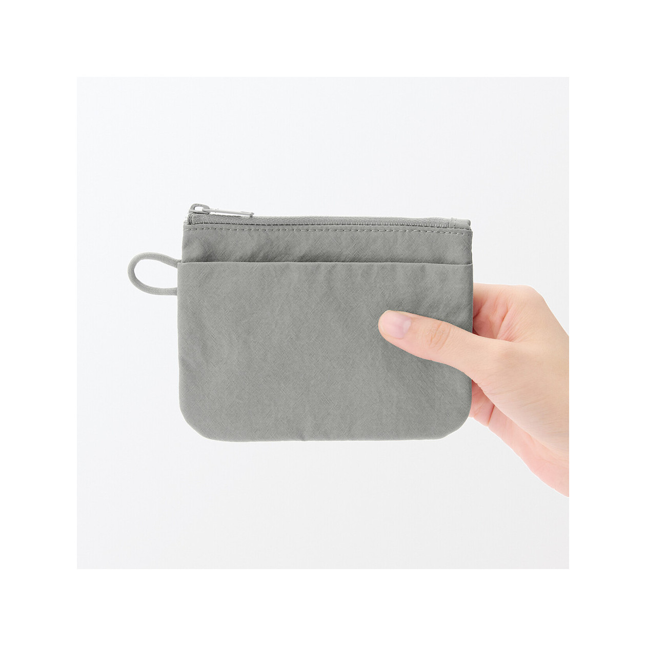 Kosmetyczka nylonowa płaska szara S
