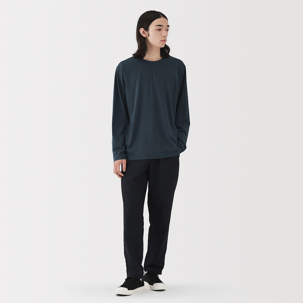 Koszulka z długim rękawem granatowa