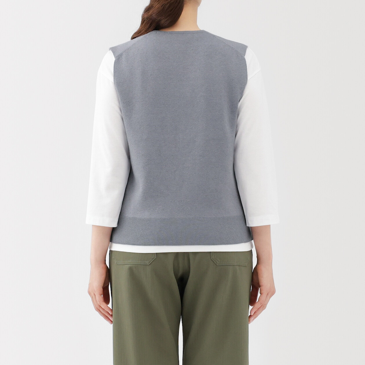 Kamizelka z dzianiny z dekoltem V czarna