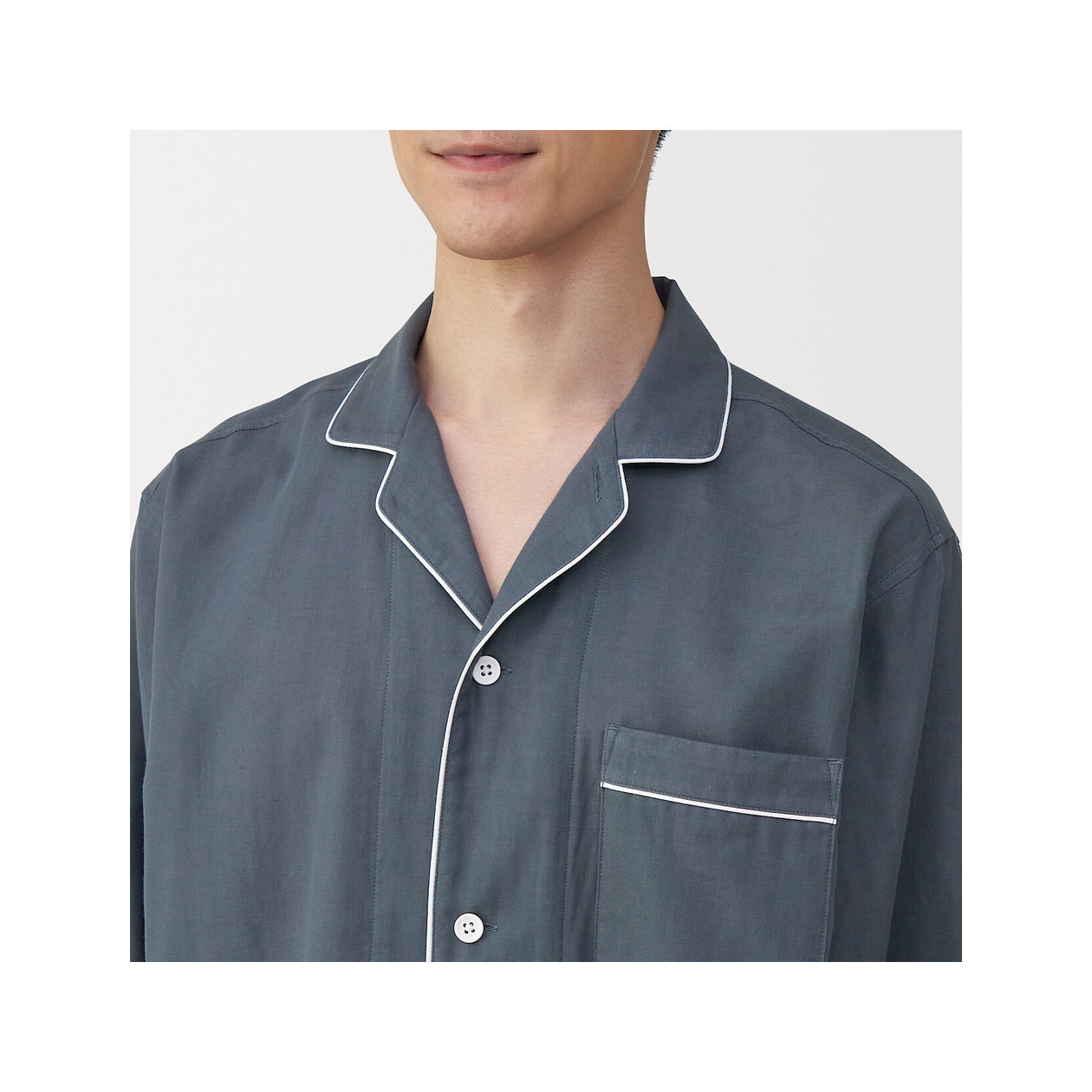 Piżama męska double gauze niebieska