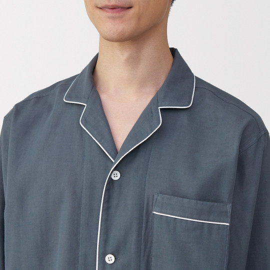 Piżama męska double gauze niebieska