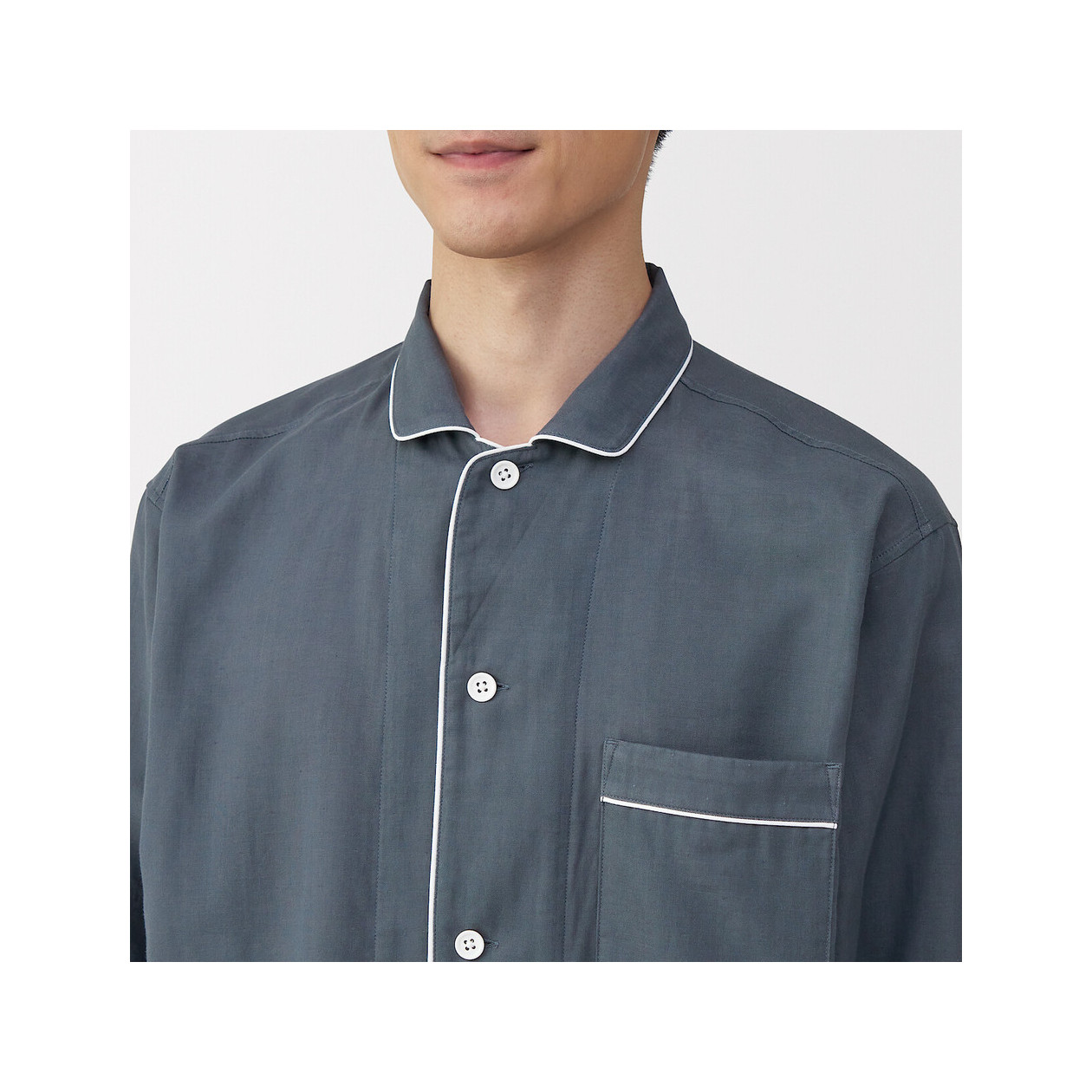 Piżama męska double gauze niebieska